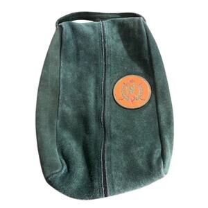 Vintage Green Suede Leather Golf Shoe Bag